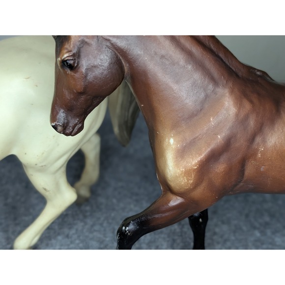 2 - Vintage Breyer Molding Co. Horses Brown/ Black White/ Gray Made In USA - Picture 3 of 16